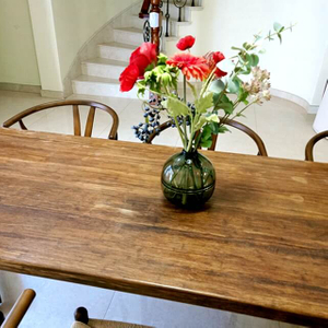 Tischplatte aus 40 mm karamellfarbenem, gewebtem Bambus